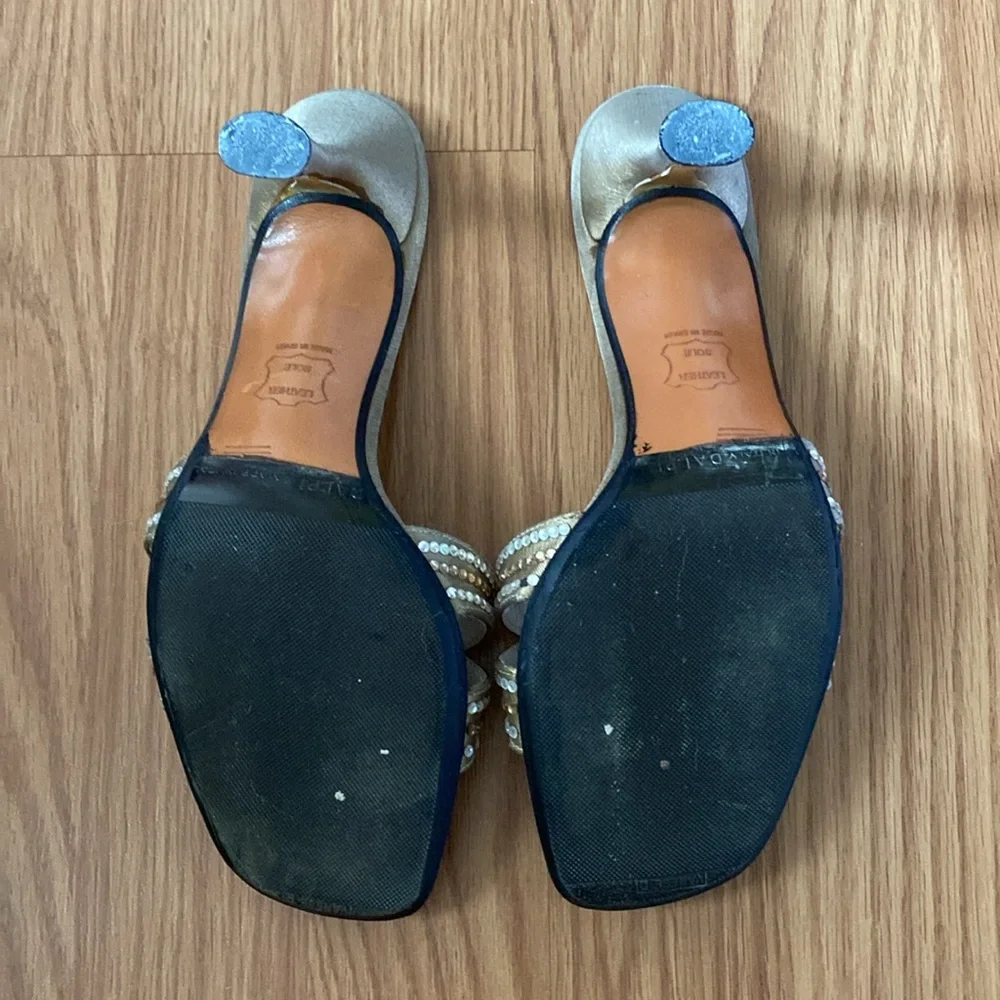 ❤️ Stuart Weitzman Gold and Silver Rhinestone Designer Shoes Size 8 1/2